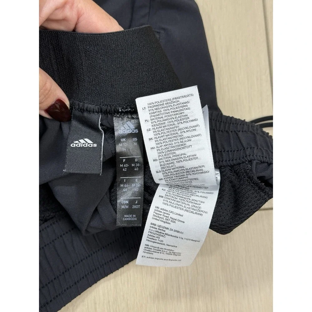 Adidas ZNE Tapered Track Pants Men's M Black Nylon Blend Zip‎ Pockets Athletic